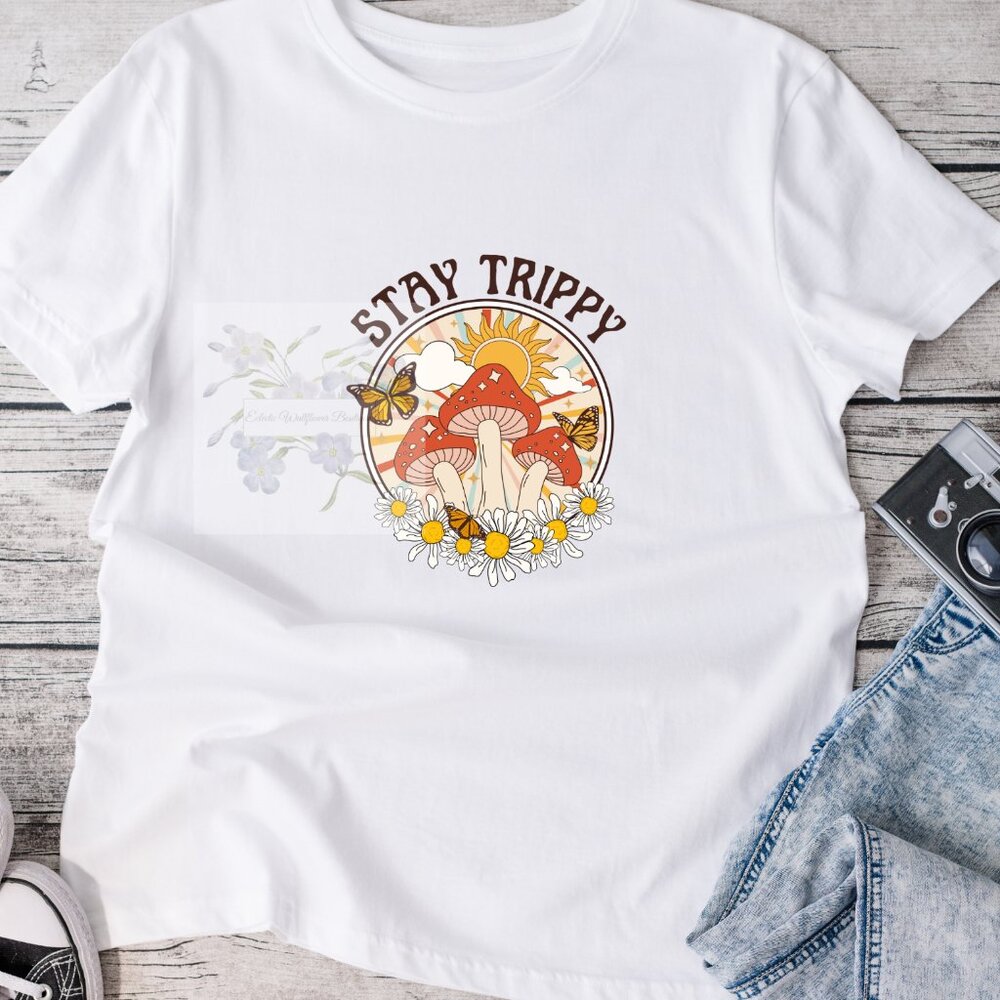 Stay Trippy Retro Graphic Tee Shirt